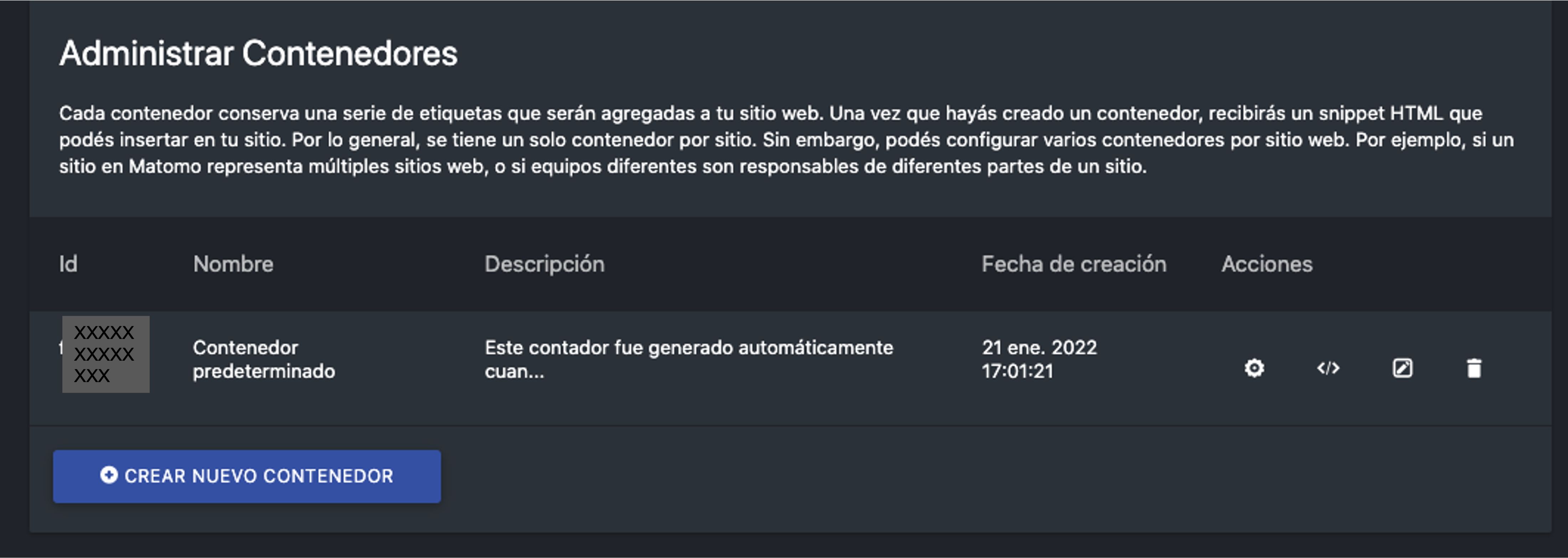 Administrar contenedor